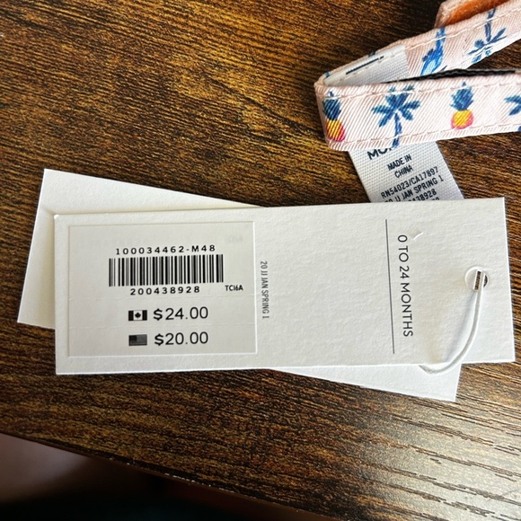 Janie and Jack Cream Bow Tie with Blue and Orange Palm Tree Print - Picture 4 of 4